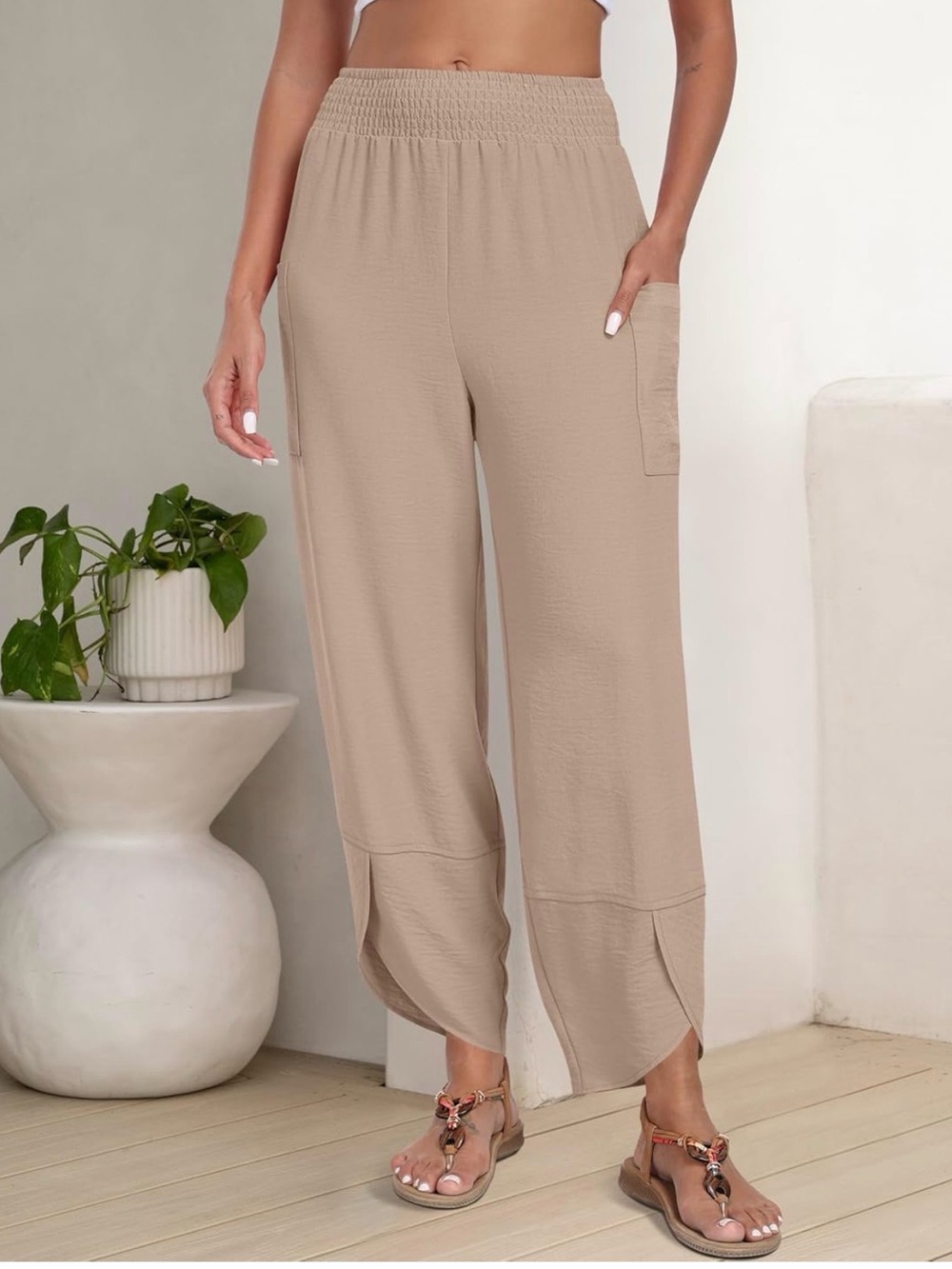 NWT Women's Wide-Leg Pants - Taupe SIZE XL